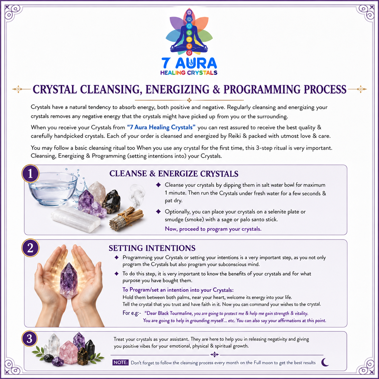 7 Aura Crystal Cleansing, Energizing and Programming Process