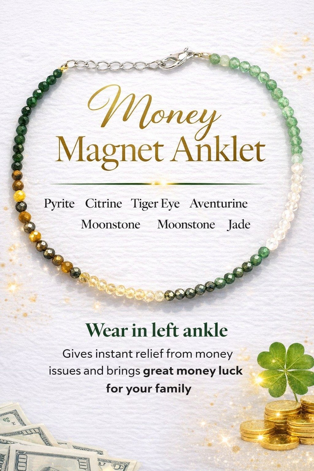 Money Magnet Anklet crystal composition guide