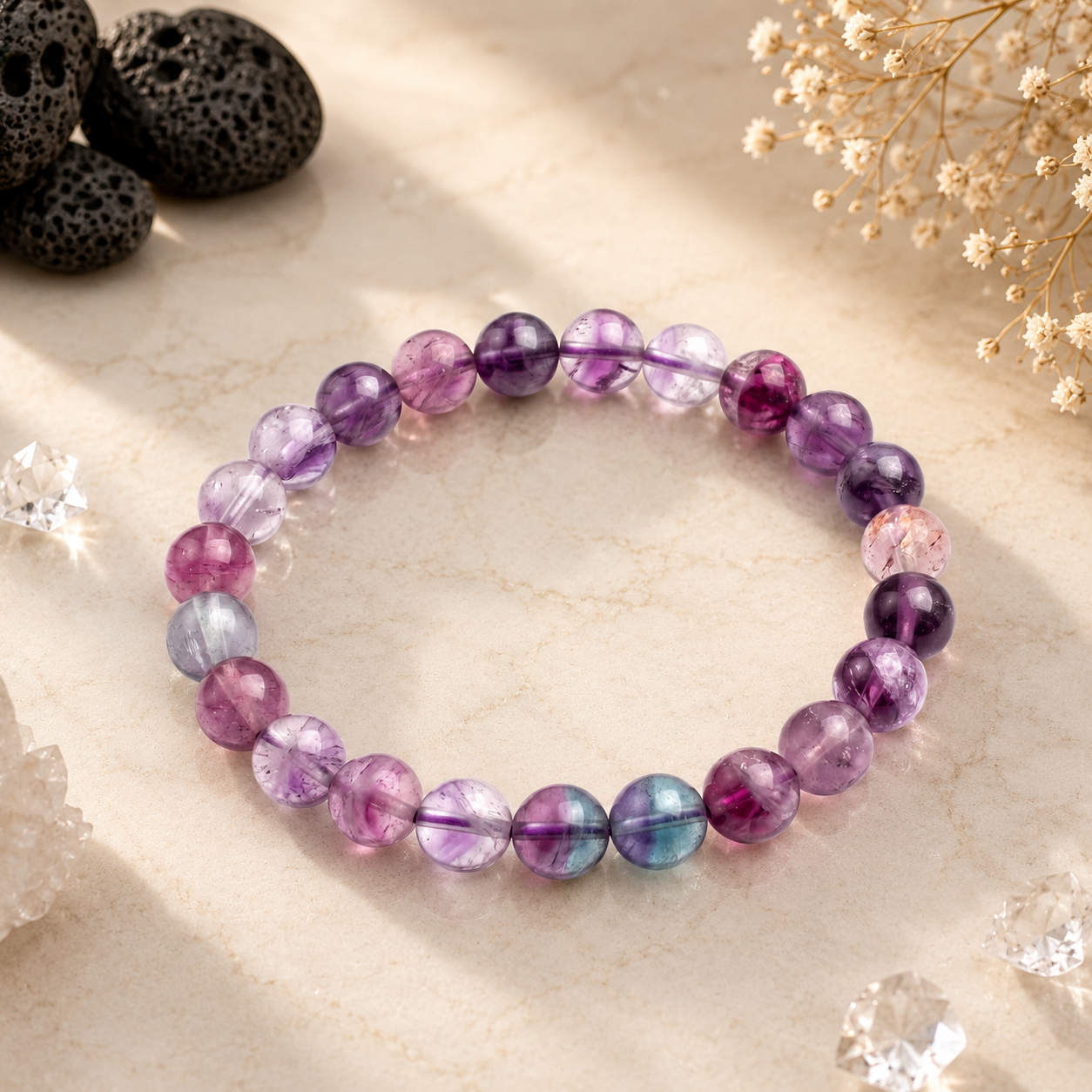 Multi Fluorite AAA Quality Bracelet in a premium styled product composition
