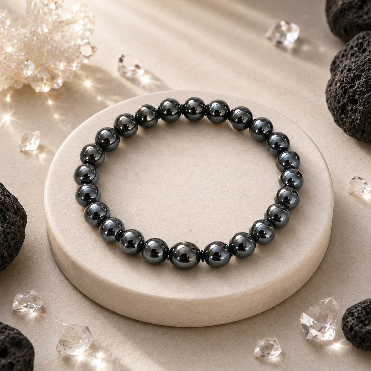 Hematite Crystal Bracelet in a premium styled product composition