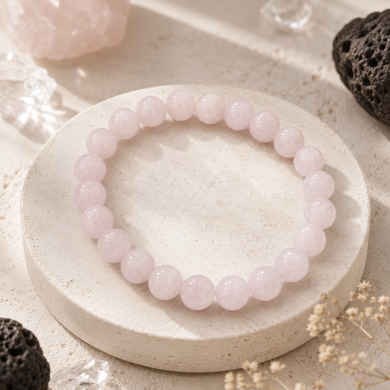 Kunzite Crystal Bracelet in a premium styled product composition