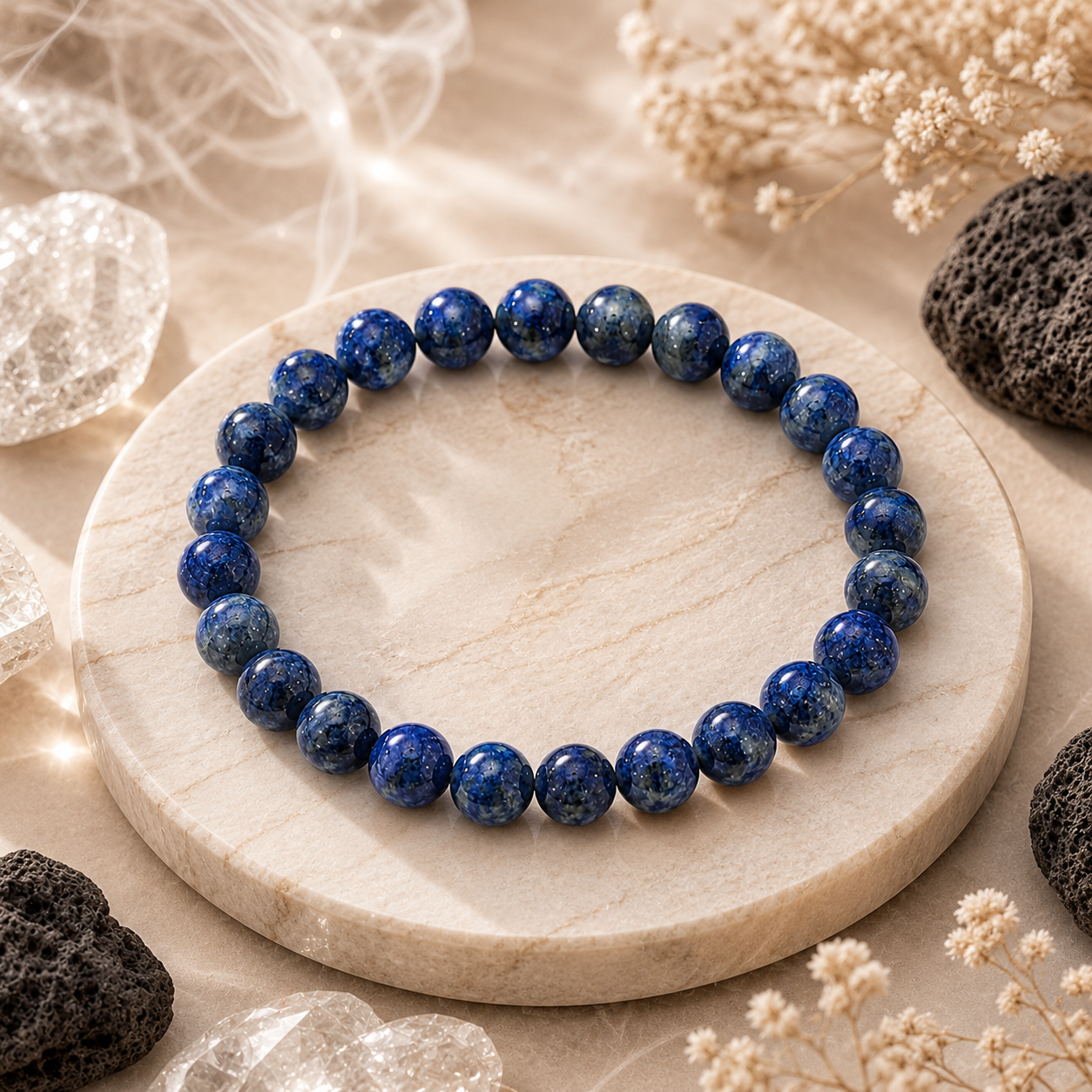 Lapis Lazuli Bracelet in a premium styled product composition