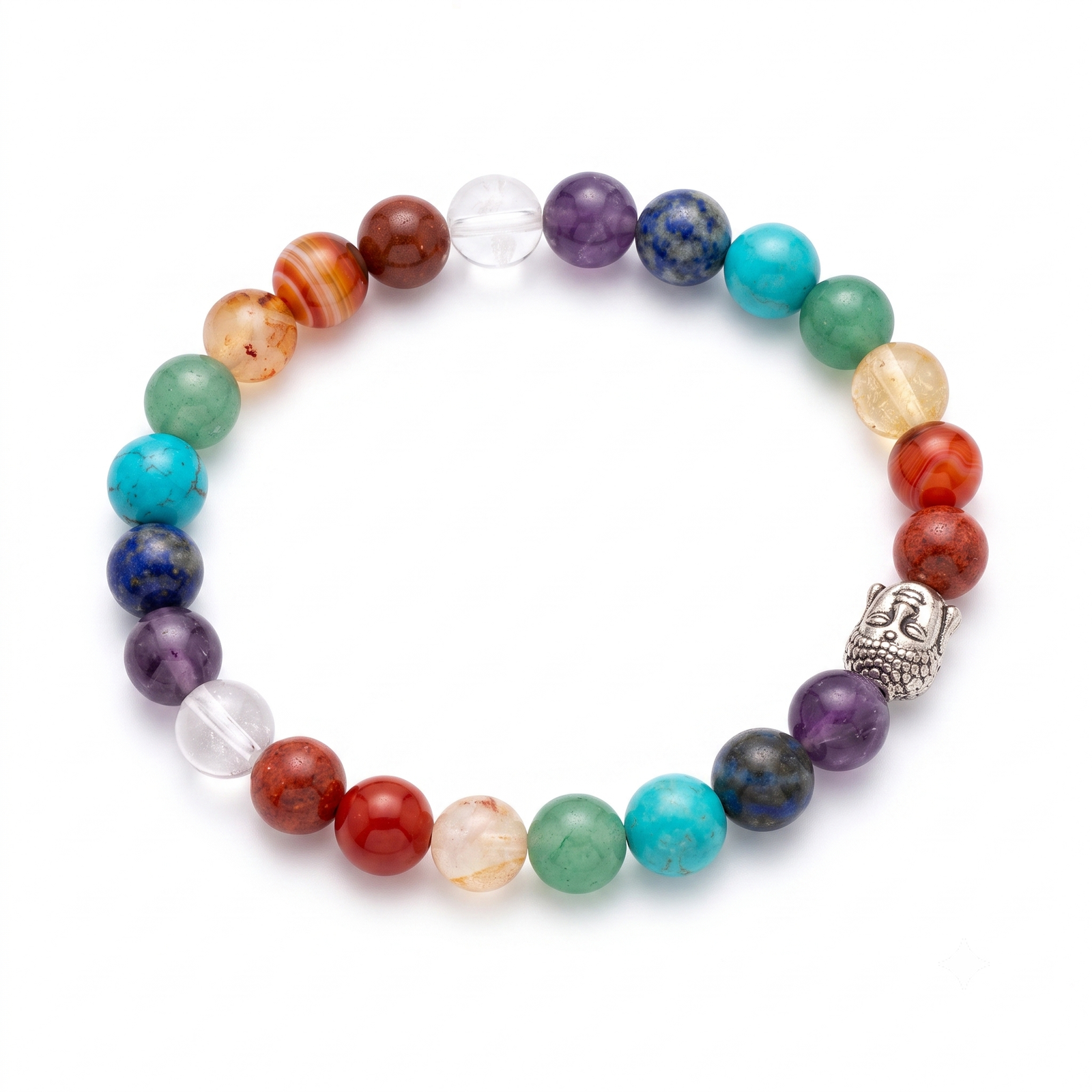 Seven Chakras with Buddha Charm Bracelet premium product view