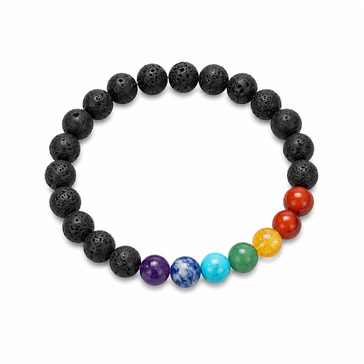 Seven Chakras with Lava Bracelet premium product view